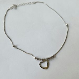 Steimg Sliver 925 Stamped Heart Ankle Bracelet.